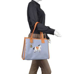 814325 Bella Horse Series Denim Print Shopping Bag